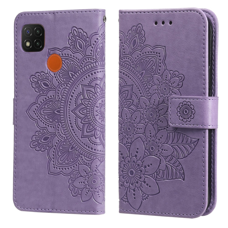 7-petal Flowers Embossing Pattern Horizontal Flip PU Leather Case with Holder & Card Slots & Wallet & Photo Frame, For Xiaomi Redmi 9C, For Xiaomi Redmi 9A, For Xiaomi Redmi K40/K40 Pro/Poco F3/ Mi 11i                                                   ...