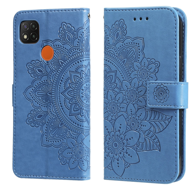 7-petal Flowers Embossing Pattern Horizontal Flip PU Leather Case with Holder & Card Slots & Wallet & Photo Frame, For Xiaomi Redmi 9C, For Xiaomi Redmi 9A, For Xiaomi Redmi K40/K40 Pro/Poco F3/ Mi 11i                                                   ...