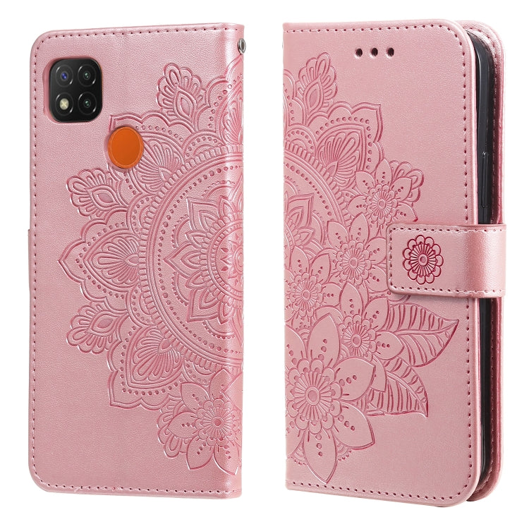 7-petal Flowers Embossing Pattern Horizontal Flip PU Leather Case with Holder & Card Slots & Wallet & Photo Frame, For Xiaomi Redmi 9C, For Xiaomi Redmi 9A, For Xiaomi Redmi K40/K40 Pro/Poco F3/ Mi 11i                                                   ...