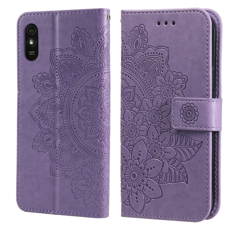 7-petal Flowers Embossing Pattern Horizontal Flip PU Leather Case with Holder & Card Slots & Wallet & Photo Frame, For Xiaomi Redmi 9C, For Xiaomi Redmi 9A, For Xiaomi Redmi K40/K40 Pro/Poco F3/ Mi 11i                                                   ...
