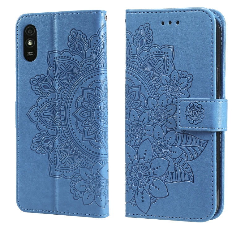 7-petal Flowers Embossing Pattern Horizontal Flip PU Leather Case with Holder & Card Slots & Wallet & Photo Frame, For Xiaomi Redmi 9C, For Xiaomi Redmi 9A, For Xiaomi Redmi K40/K40 Pro/Poco F3/ Mi 11i                                                   ...