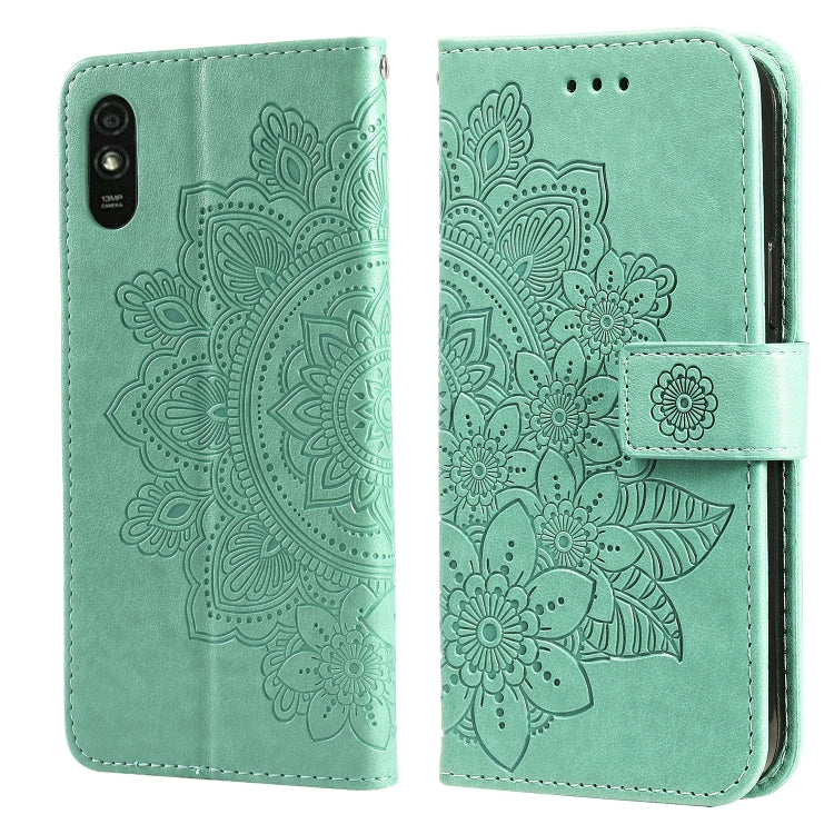 7-petal Flowers Embossing Pattern Horizontal Flip PU Leather Case with Holder & Card Slots & Wallet & Photo Frame, For Xiaomi Redmi 9C, For Xiaomi Redmi 9A, For Xiaomi Redmi K40/K40 Pro/Poco F3/ Mi 11i                                                   ...