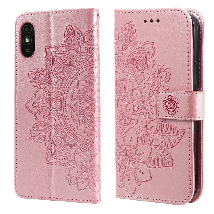 7-petal Flowers Embossing Pattern Horizontal Flip PU Leather Case with Holder & Card Slots & Wallet & Photo Frame, For Xiaomi Redmi 9C, For Xiaomi Redmi 9A, For Xiaomi Redmi K40/K40 Pro/Poco F3/ Mi 11i                                                   ...