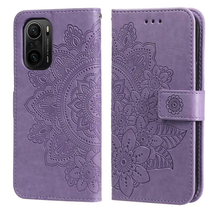7-petal Flowers Embossing Pattern Horizontal Flip PU Leather Case with Holder & Card Slots & Wallet & Photo Frame, For Xiaomi Redmi 9C, For Xiaomi Redmi 9A, For Xiaomi Redmi K40/K40 Pro/Poco F3/ Mi 11i                                                   ...