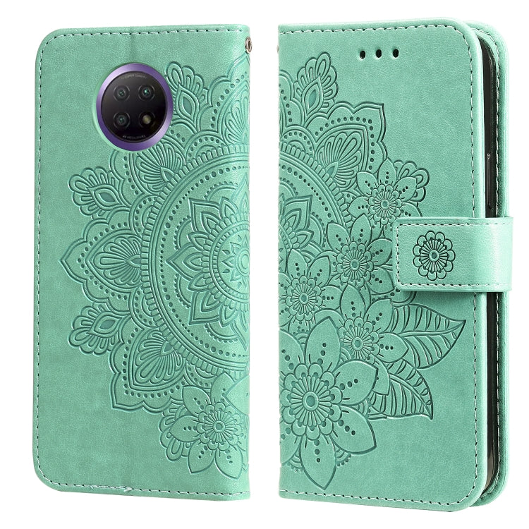 7-petal Flowers Embossing Pattern Horizontal Flip PU Leather Case with Holder & Card Slots & Wallet & Photo Frame, For Xiaomi Redmi 9C, For Xiaomi Redmi 9A, For Xiaomi Redmi K40/K40 Pro/Poco F3/ Mi 11i                                                   ...