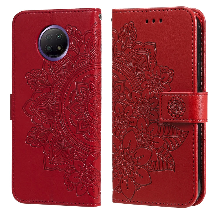 7-petal Flowers Embossing Pattern Horizontal Flip PU Leather Case with Holder & Card Slots & Wallet & Photo Frame, For Xiaomi Redmi 9C, For Xiaomi Redmi 9A, For Xiaomi Redmi K40/K40 Pro/Poco F3/ Mi 11i                                                   ...