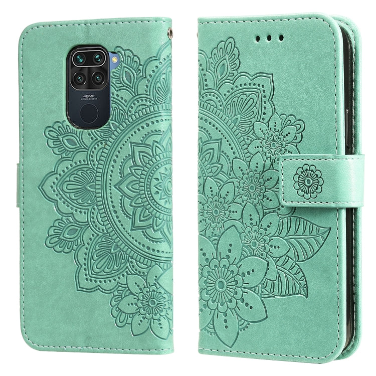 7-petal Flowers Embossing Pattern Horizontal Flip PU Leather Case with Holder & Card Slots & Wallet & Photo Frame, For Xiaomi Redmi 9C, For Xiaomi Redmi 9A, For Xiaomi Redmi K40/K40 Pro/Poco F3/ Mi 11i                                                   ...