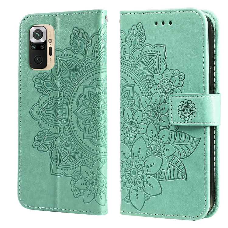 7-petal Flowers Embossing Pattern Horizontal Flip PU Leather Case with Holder & Card Slots & Wallet & Photo Frame, For Xiaomi Redmi 9C, For Xiaomi Redmi 9A, For Xiaomi Redmi K40/K40 Pro/Poco F3/ Mi 11i                                                   ...