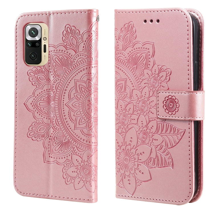 7-petal Flowers Embossing Pattern Horizontal Flip PU Leather Case with Holder & Card Slots & Wallet & Photo Frame, For Xiaomi Redmi 9C, For Xiaomi Redmi 9A, For Xiaomi Redmi K40/K40 Pro/Poco F3/ Mi 11i                                                   ...