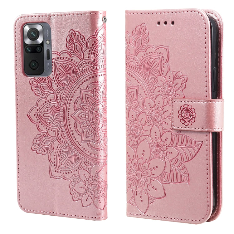 7-petal Flowers Embossing Pattern Horizontal Flip PU Leather Case with Holder & Card Slots & Wallet & Photo Frame, For Xiaomi Redmi 9C, For Xiaomi Redmi 9A, For Xiaomi Redmi K40/K40 Pro/Poco F3/ Mi 11i                                                   ...