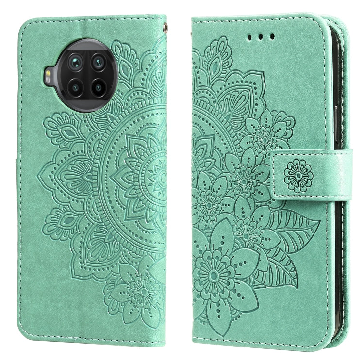 7-petal Flowers Embossing Pattern Horizontal Flip PU Leather Case with Holder & Card Slots & Wallet & Photo Frame, For Xiaomi Redmi 9C, For Xiaomi Redmi 9A, For Xiaomi Redmi K40/K40 Pro/Poco F3/ Mi 11i                                                   ...