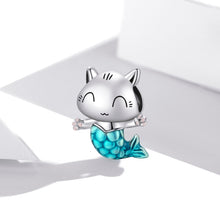 Load image into Gallery viewer, S925 Sterling Silver Cat Mermaid Beads DIY Bracelet Necklace Accessories, Cat Mermaid
