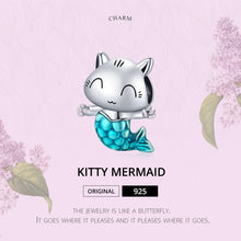 Load image into Gallery viewer, S925 Sterling Silver Cat Mermaid Beads DIY Bracelet Necklace Accessories, Cat Mermaid