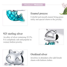 Load image into Gallery viewer, S925 Sterling Silver Cat Mermaid Beads DIY Bracelet Necklace Accessories, Cat Mermaid