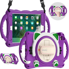 Load image into Gallery viewer, Cute Cat King Kids Shockproof EVA Protective Case with Holder &amp; Shoulder Strap &amp; Handle, For iPad mini 5 / 4 / 3 / 2 /1