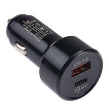 Load image into Gallery viewer, LZ-201 PD 20W USB-C / Type-C + QC 3.0 USB Mini Fast Car Charger