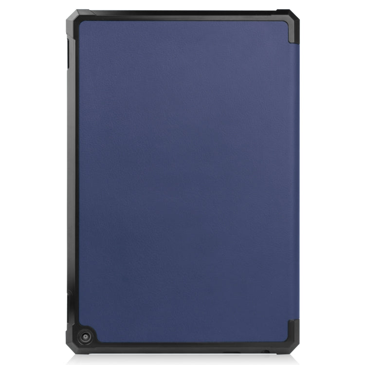 Custer Pattern Pure Color TPU Smart Tablet Holster with Sleep Function & 3-Fold Holder, For Amazon Kindle Fire HD 10 2021