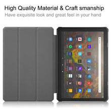 Load image into Gallery viewer, Custer Pattern Pure Color TPU Smart Tablet Holster with Sleep Function &amp; 3-Fold Holder, For Amazon Kindle Fire HD 10 2021