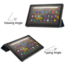 Load image into Gallery viewer, Custer Pattern Pure Color TPU Smart Tablet Holster with Sleep Function &amp; 3-Fold Holder, For Amazon Kindle Fire HD 10 2021