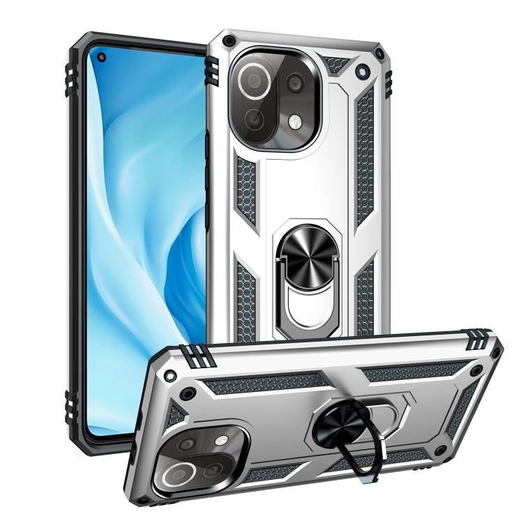 Shockproof TPU + PC Protective Case with 360 Degree Rotating Holder, For Xiaomi Mi 11 Lite 5G