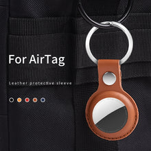 Load image into Gallery viewer, For AirTag Shockproof Anti-scratch Leather Protective Case Cover with Hang Loop Key Chain