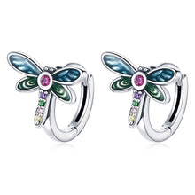 Load image into Gallery viewer, S925 Sterling Silver Vintage Dragonfly Ear Studs Women Earrings, Vintage Dragonfly
