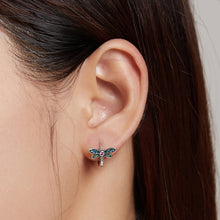 Load image into Gallery viewer, S925 Sterling Silver Vintage Dragonfly Ear Studs Women Earrings, Vintage Dragonfly
