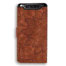 Load image into Gallery viewer, Calf Pattern Diamond Mandala Double Folding Design Embossed Leather Case with Wallet &amp; Holder &amp; Card Slots