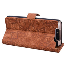 Load image into Gallery viewer, Calf Pattern Diamond Mandala Double Folding Design Embossed Leather Case with Wallet &amp; Holder &amp; Card Slots