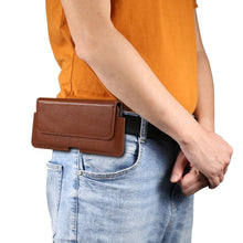 Load image into Gallery viewer, Universal Cow Leather Horizontal Mobile Phone Leather Case Waist Bag For 6.1 inch and Below Phones, For 6.1 inch and Below Phones