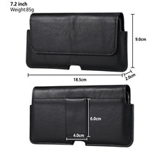 Load image into Gallery viewer, Universal Cow Leather Horizontal Mobile Phone Leather Case Waist Bag For 7.2 inch and Below Phones, For 7.2 inch and Below Phones