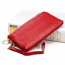 Load image into Gallery viewer, Ladies Multifunctional Cowhide Zipper Coin Purse Car Key Case