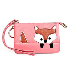 Load image into Gallery viewer, Ladies Sewing Thread Leather Fox Handbags Cute Mini Key Case