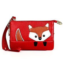 Load image into Gallery viewer, Ladies Sewing Thread Leather Fox Handbags Cute Mini Key Case