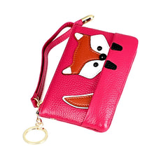 Load image into Gallery viewer, Ladies Sewing Thread Leather Fox Handbags Cute Mini Key Case