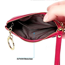 Load image into Gallery viewer, Ladies Sewing Thread Leather Fox Handbags Cute Mini Key Case