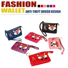 Load image into Gallery viewer, Ladies Sewing Thread Leather Fox Handbags Cute Mini Key Case