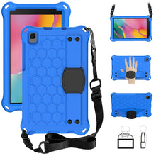 Load image into Gallery viewer, Honeycomb Design EVA + PC Four Corner Shockproof Protective Case with Strap, For Samsung Galaxy Tab A7 Lite 8.7 (2021) T220/T225, For Samsung Galaxy Tab A 8.0 &amp; S Pen (2019) P200/P205, For Samsung Galaxy Tab A 8.0 &amp; S Pen (2019)P200/P205