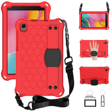 Load image into Gallery viewer, Honeycomb Design EVA + PC Four Corner Shockproof Protective Case with Strap, For Samsung Galaxy Tab A7 Lite 8.7 (2021) T220/T225, For Samsung Galaxy Tab A 8.0 &amp; S Pen (2019) P200/P205, For Samsung Galaxy Tab A 8.0 &amp; S Pen (2019)P200/P205