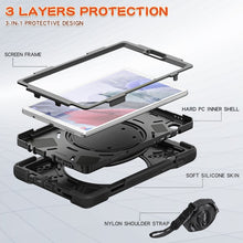 Load image into Gallery viewer, Silicone + PC Protective Case with Holder &amp; Shoulder Strap, For Samsung Galaxy Tab A7 Lite T220 / T225