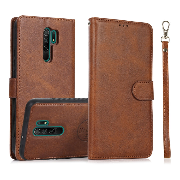 For Xiaomi Redmi 9 Calf Texture 2 in 1 Detachable Magnetic Back Cover Horizontal Flip Leather Case with Holder & Card Slots & Wallet & Photo Frame, For Xiaomi Redmi 9C, For Xiaomi Redmi 9A, For Xiaomi Redmi 9, For Xiaomi Redmi Note 8                   ...