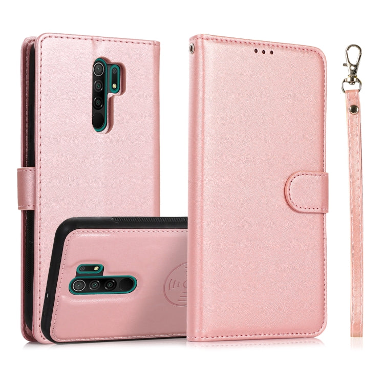 For Xiaomi Redmi 9 Calf Texture 2 in 1 Detachable Magnetic Back Cover Horizontal Flip Leather Case with Holder & Card Slots & Wallet & Photo Frame, For Xiaomi Redmi 9C, For Xiaomi Redmi 9A, For Xiaomi Redmi 9, For Xiaomi Redmi Note 8                   ...