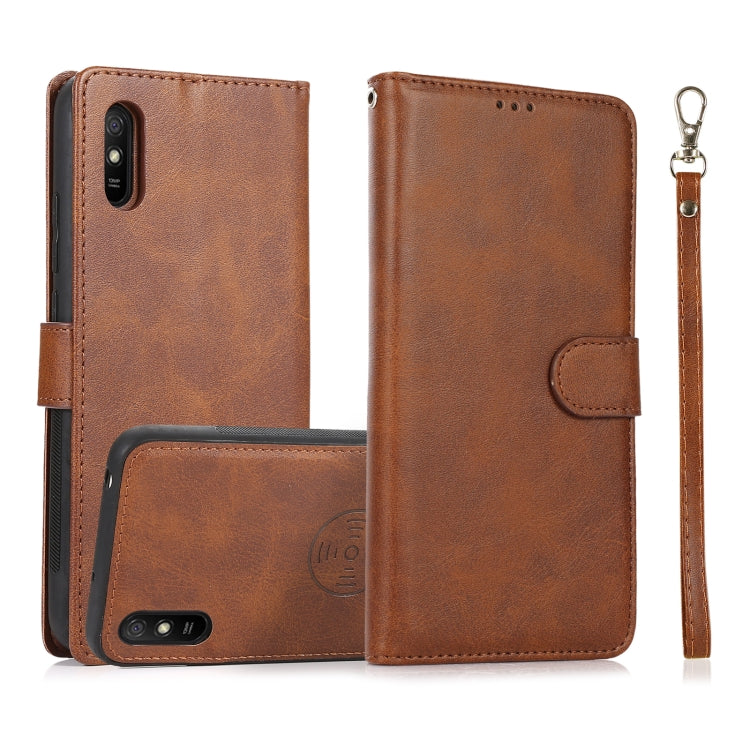 For Xiaomi Redmi 9 Calf Texture 2 in 1 Detachable Magnetic Back Cover Horizontal Flip Leather Case with Holder & Card Slots & Wallet & Photo Frame, For Xiaomi Redmi 9C, For Xiaomi Redmi 9A, For Xiaomi Redmi 9, For Xiaomi Redmi Note 8                   ...