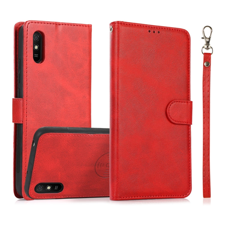 For Xiaomi Redmi 9 Calf Texture 2 in 1 Detachable Magnetic Back Cover Horizontal Flip Leather Case with Holder & Card Slots & Wallet & Photo Frame, For Xiaomi Redmi 9C, For Xiaomi Redmi 9A, For Xiaomi Redmi 9, For Xiaomi Redmi Note 8                   ...