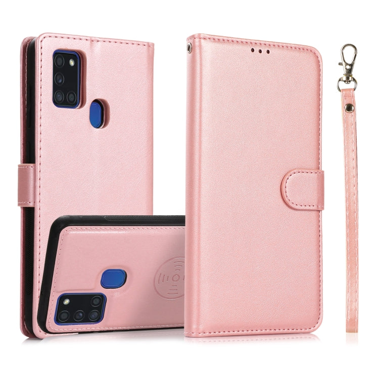 Calf Texture 2 in 1 Detachable Magnetic Back Cover Horizontal Flip Leather Case with Holder & Card Slots & Wallet & Photo Frame, For Samsung Galaxy A11 / M11, For Samsung Galaxy A21, For Samsung Galaxy A21s, For Samsung Galaxy A32, For Samsung Galaxy A...