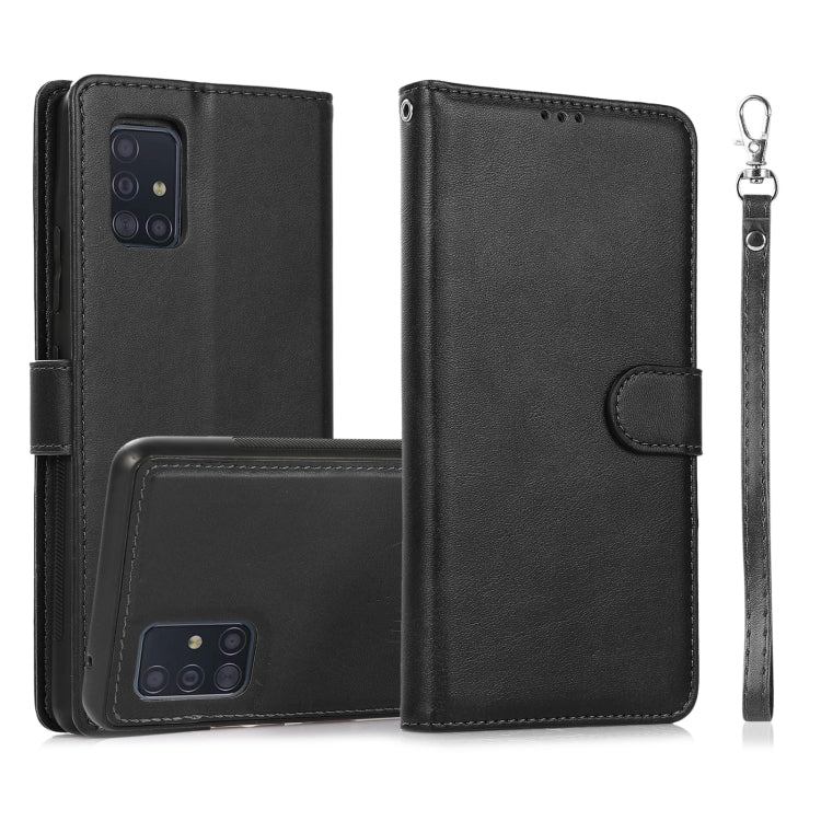 Calf Texture 2 in 1 Detachable Magnetic Back Cover Horizontal Flip Leather Case with Holder & Card Slots & Wallet & Photo Frame, For Samsung Galaxy A51 5G, For Samsung Galaxy A52 5G / 4G, For Samsung Galaxy A70, For Samsung Galaxy A71                  ...