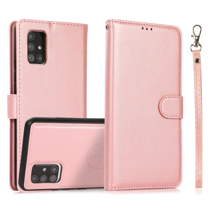 Calf Texture 2 in 1 Detachable Magnetic Back Cover Horizontal Flip Leather Case with Holder & Card Slots & Wallet & Photo Frame, For Samsung Galaxy A51 5G, For Samsung Galaxy A52 5G / 4G, For Samsung Galaxy A70, For Samsung Galaxy A71                  ...