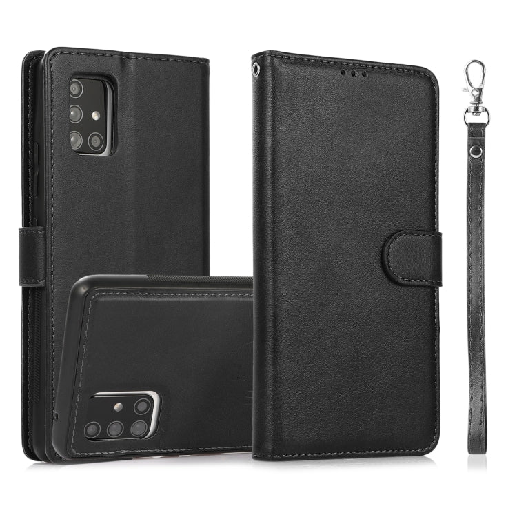 Calf Texture 2 in 1 Detachable Magnetic Back Cover Horizontal Flip Leather Case with Holder & Card Slots & Wallet & Photo Frame, For Samsung Galaxy A51 5G, For Samsung Galaxy A52 5G / 4G, For Samsung Galaxy A70, For Samsung Galaxy A71                  ...