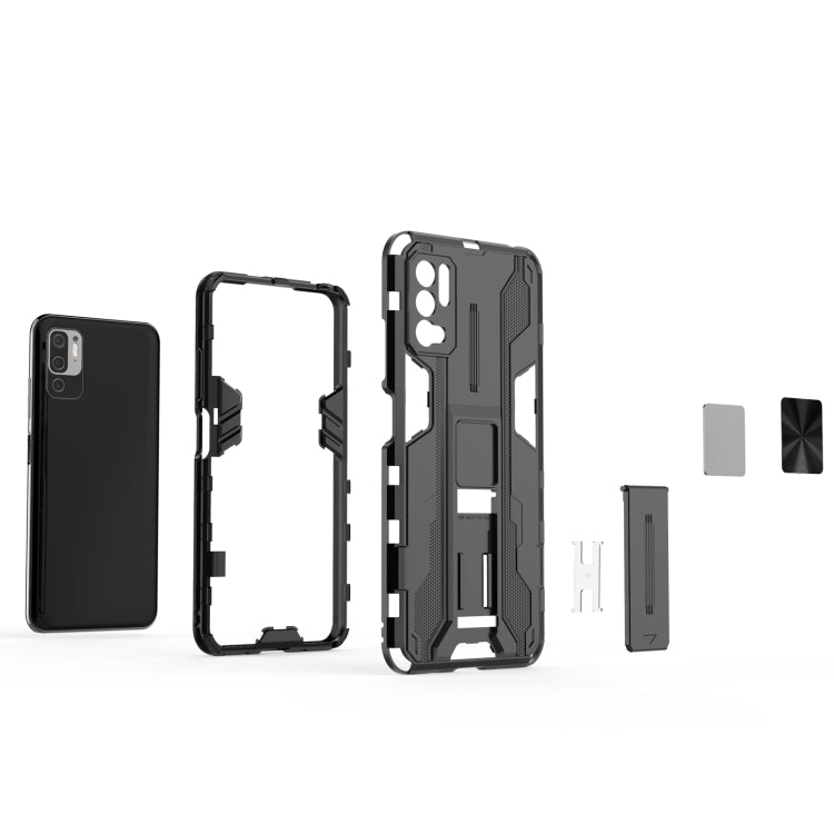 Supersonic PC + TPU Shock-proof Protective Case with Holder, For Xiaomi Redmi Note 10 5G