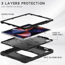 Load image into Gallery viewer, 3-Layer Protection  Screen Frame + PC + Silicone Shockproof Combination Case with Holder, For iPad Pro 12.9 2022 / 2021, For iPad Pro 12.9 2020
